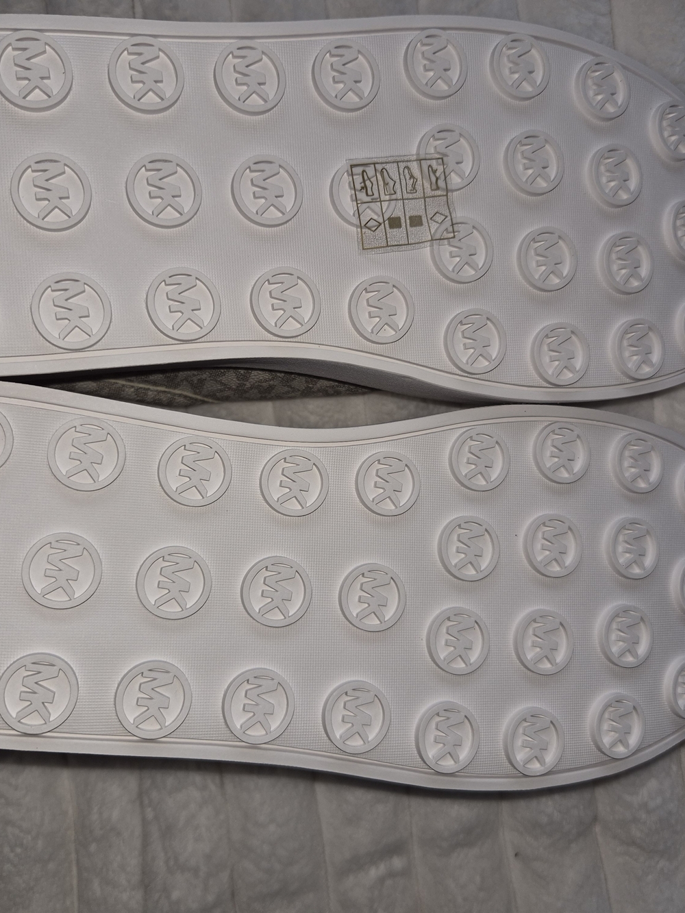 Michael Kors Beige Logo Canvas Sneakers with Gold Insole - Picture 4 of 6